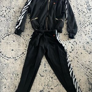 Black Zebra Stripe Tracksuit